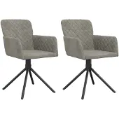 vidaXL Eetkamerstoelen draaibaar 2 st fluweel lichtgrijs