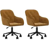 vidaXL Eetkamerstoelen draaibaar 2 st fluweel bruin