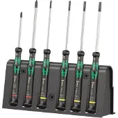 Wera 2035/6 B Schroevendraaierset Elektronica en fijnmechanica 6-delig Plat, Kruiskop Phillips