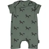 Snurk Playsuit SNURK Baby Black Horses Green-86
