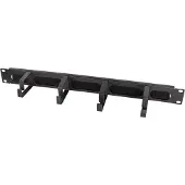 Logilink 19"-Kabelführungspanel mit 4 Stahlbügeln und Bürstenleiste, schwarz