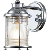 Kichler Wandlamp Ashland Bay, dimbaar, chroom / zilver, Badkamer, metaal, Industrieel design, Wandlamp