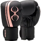 Sting Bokshandschoen AURORA | Zwart/peach | klittenband 10oz