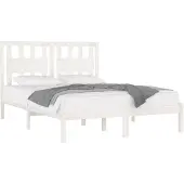 vidaXL Bedframe massief grenenhout wit 120x200 cm