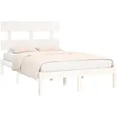 vidaXL Bedframe massief hout wit 120x200 cm