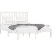 vidaXL Bedframe massief grenenhout wit 140x200 cm