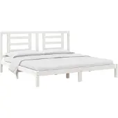 vidaXL Massief houten bed zonder matras, wit, 200x200 cm, van grenenhout