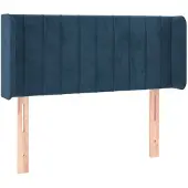vidaXL Hoofdbord met randen 93x16x78/88 cm fluweel donkerblauw