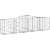 vidaXL Gabionen met boogvorm, 25 stuks, 400x50x100/120 cm, verzinkt staal