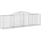 vidaXL Gabionmuren met boogvormig ontwerp, 17 stuks, afmetingen 300x50x80/100 cm, verzinkt staal