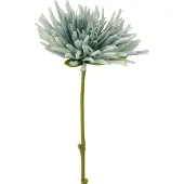 J-Line bloem Chrysant Mini - kunststof - wit/lichtblauw - 24 stuks