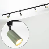LumenXL 1-fase railsysteem 1,5 meter - Romain zwart met grijs groen