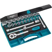 Hazet Dopsleutelset 900 - 1/2 inch (12,5 mm) vierkant hol - Buiten-zeskant-tractieprofiel - 25-delig - 10 – 32