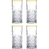 Pasabahce Longdrink Timeless 29.5 cl - Transparant Goud 4 stuks