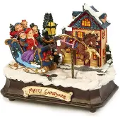 Goodwill Muziekdoosje Koets-Kersttafereel 17.5 cm