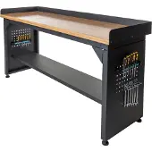 Datona Werkbank PRO - bamboe werkblad - legbord - 200 cm - Zwart
