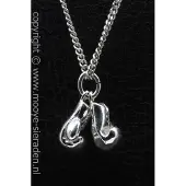 MOOYE ® - Collectie Zilveren Bokshandschoenen middel ketting hanger
