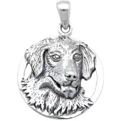 MOOYE ® - Collectie Zilveren Golden retriever in ring kettinghanger