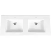 Bally Beta Solid Surface Dubbele Wastafel 120cm Acryl Wit