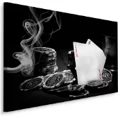 Karo-art Schilderij - Poker Set, Speelkaarten, zwart/wit/rood, Premium Print