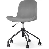 Nolon Bureaustoel Nout | fluweel grijs 51x82x40 cm bureaustoelen | NADUVI
