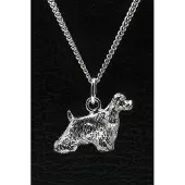 MOOYE ® - Collectie Zilveren Amerikaanse cocker spaniel ketting hanger - groot