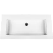 Bally Beta Solid Surface Enkele Wastafel 80cm Zonder Kraangat Acryl Wit
