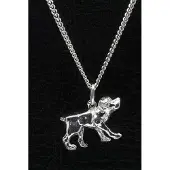 MOOYE ® - Collectie Zilveren Rottweiler pup ketting hanger - groot