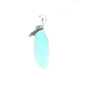 Heaven Eleven - oorbel - met veer soft blauw