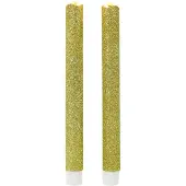 Magic Flame dinerkaarsen Glitter led 25,5 cm wax goud 2 stuks