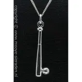 MOOYE ® - Collectie Zilveren Honkbalknuppel met bal XL ketting hanger