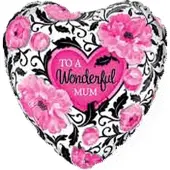 Qualatex - Folieballon hart To a Wonderful Mum 46cm