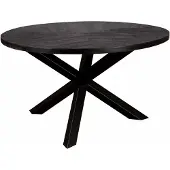 Tower Living Viola round diningtable iron leg - 130 - black sandblasted (Zwart, 130x130x77 diameter: 130cm)