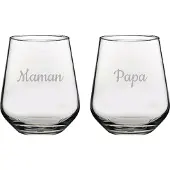 Pasabahce Drinkglas gegraveerd - 42,5cl - Maman & Papa