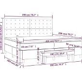 vidaXL Boxspring met matras stof taupe 200x200 cm