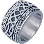 Mendes Brede edelstaal heren ring Celtic Knot-18mm