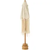 J-Line parasol Lang Franjes - hout - wit
