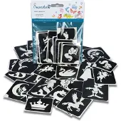 Superstar Glitter tattoo's sjablonen | 24 stuks | superstar | fairytale (zwart en wit)