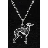 MOOYE ® - Collectie Zilveren Italiaans windhondje ketting hanger - groot