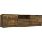 vidaXL Tv-meubel 140x35x40 cm bewerkt hout gerookt eikenkleurig