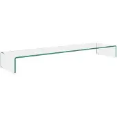 vidaXL TV-tafel/beeldschermverhoger, glas, transparant, 120x30x13 cm