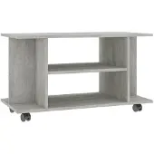 vidaXL Tv-meubel met wieltjes 80x40x45 cm bewerkt hout betongrijs