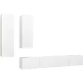 vidaXL 4-delige TV-meubelset, wit, van houtvezel
