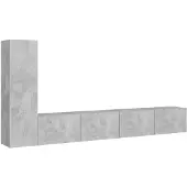 vidaXL 3-delige Tv-meubelset bewerkt hout betongrijs