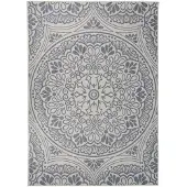 vidaXL Buitenkleed met patroon platgeweven 120x170 cm blauw
