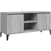 vidaXL Tv-meubel met metalen poten 103,5x35x50 cm grijs sonoma eiken