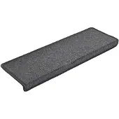 vidaXL Trapmatten 15 st 65x21x4 cm Donkergrijs Rechthoekige Rand