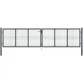 vidaXL Tuinhek van gaas gegalvaniseerd staal 400x100 cm grijs