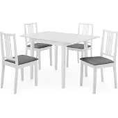 vidaXL 5-delige Eethoek MDF wit
