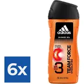 Adidas Team Force Douchegel 250 ml - Voordeelverpakking 6 stuks